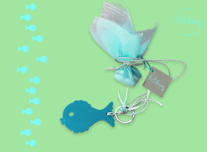 Μπομπονιέρα βάπτισης της K-Bloom με θέμα Ψαράκι. Φωτογραφία: K-Bloom©. K-Bloom Theme Fish Bomboniere