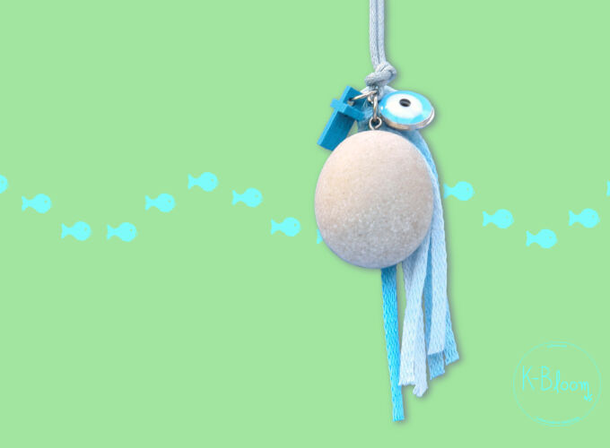 Μαρτυρικό βάπτισης της K-Bloom (βότσαλο) με θέμα Ψαράκι. Φωτογραφία: K-Bloom©. K-Bloom Theme Fish Martyriko